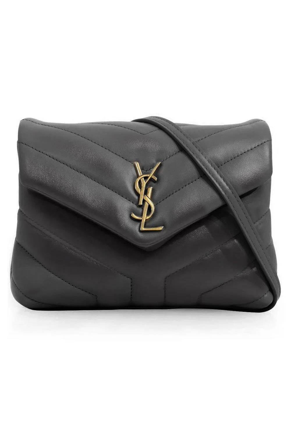 LOULOU TOY STRAP BAG STORM/GOLD