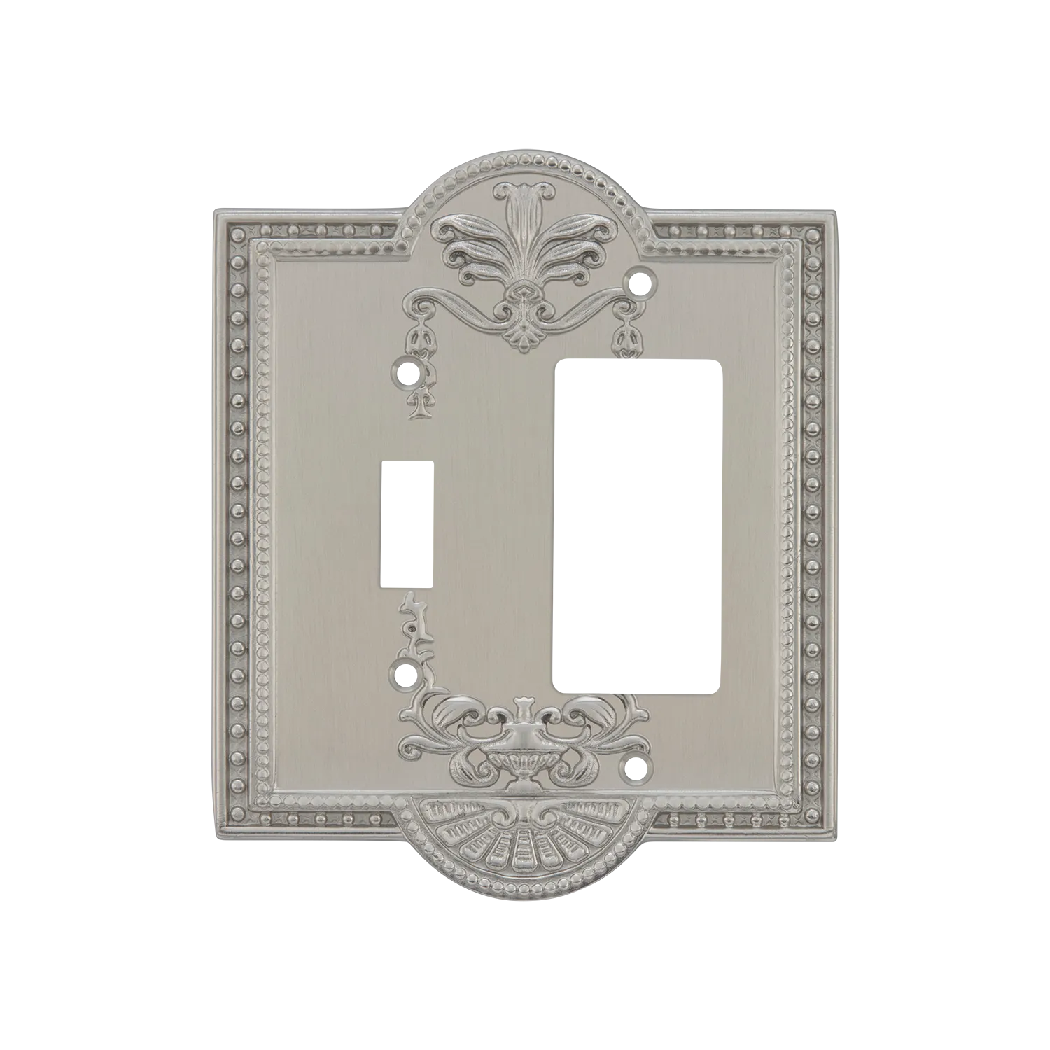 Meadows Switch Plate with Toggle and Rocker in Satin Nickel