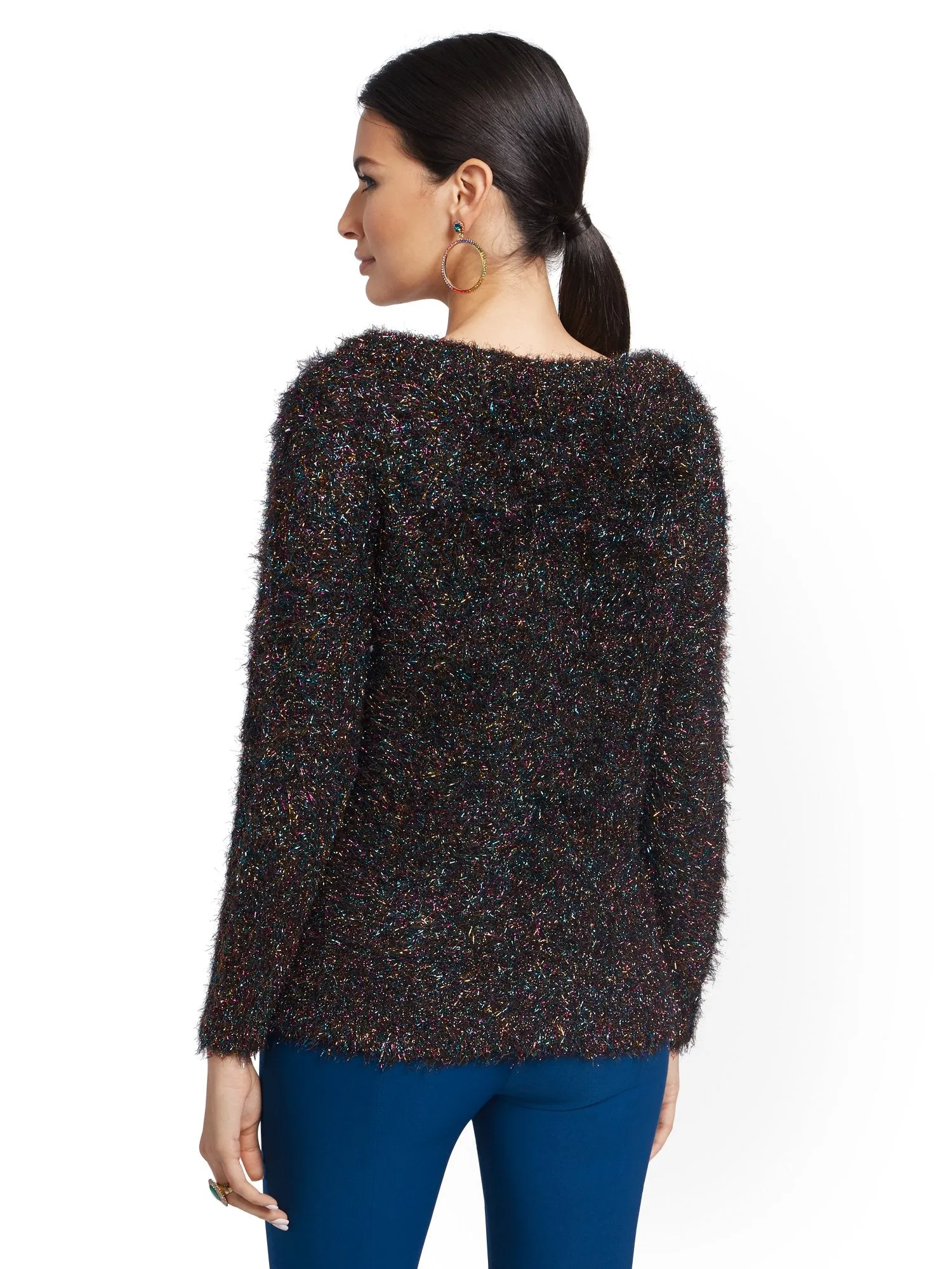 Metallic Multicolor Textured Sweater