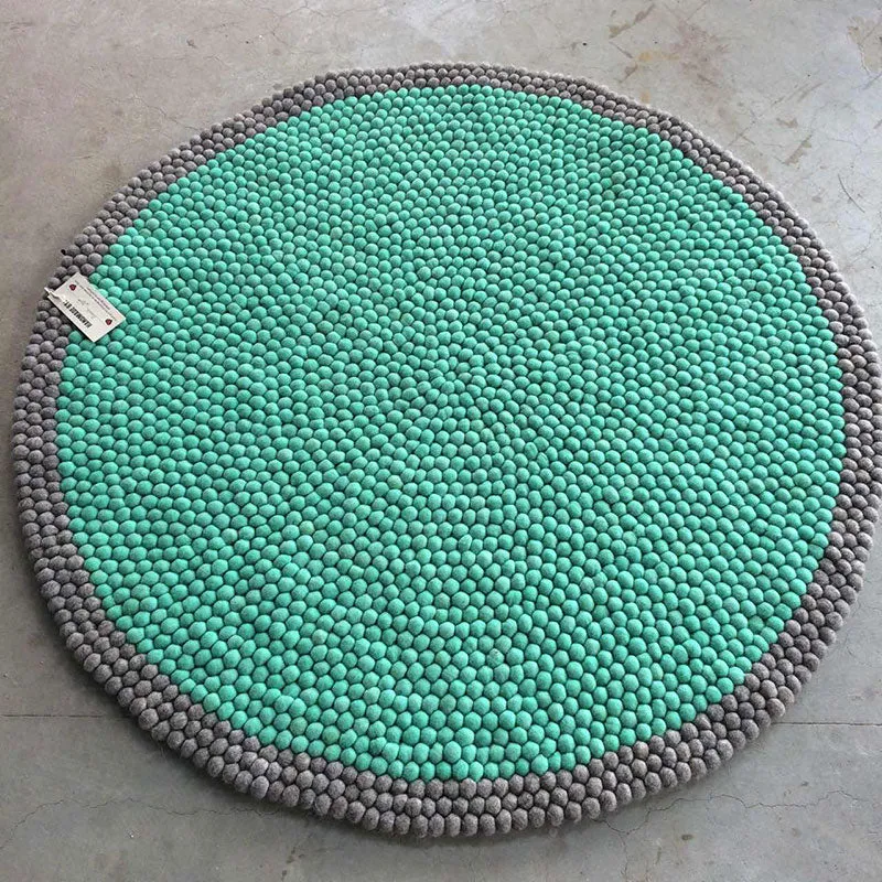 Mint Dreams Felt Ball Rug