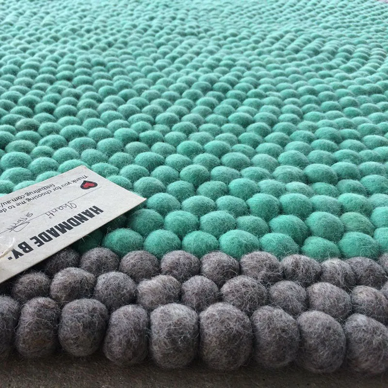 Mint Dreams Felt Ball Rug