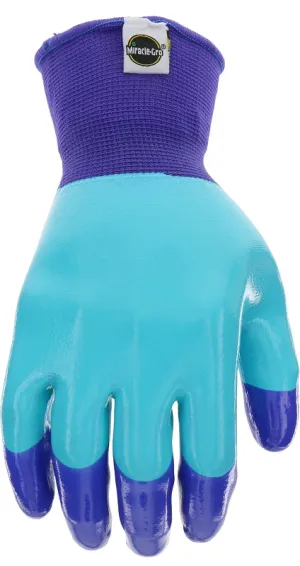 Miracle-Gro MG30855-W-ML Breathable Garden Gloves, Women's, M/L, Latex Coating, Rubber Glove, Blue :PR: QUANTITY: 1