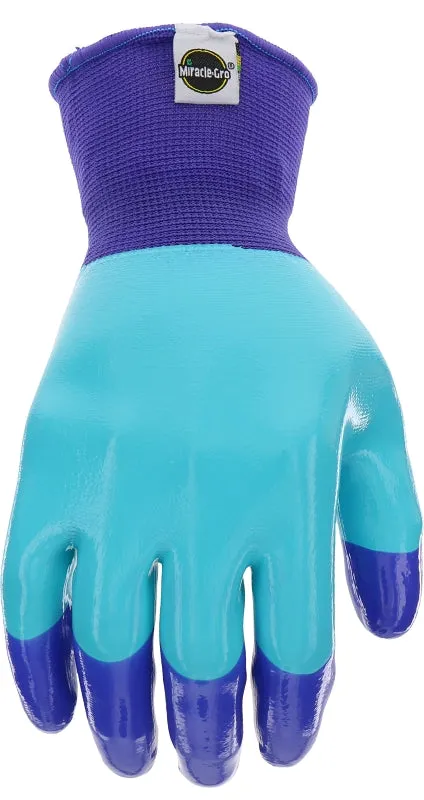 Miracle-Gro MG30855-W-ML Breathable Garden Gloves, Women's, M/L, Latex Coating, Rubber Glove, Blue :PR: QUANTITY: 1