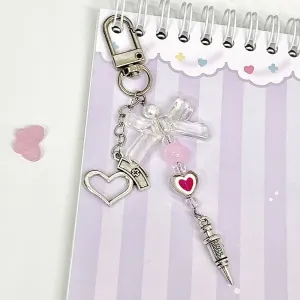 Nurse Cap and Syringe Bow Keychain
