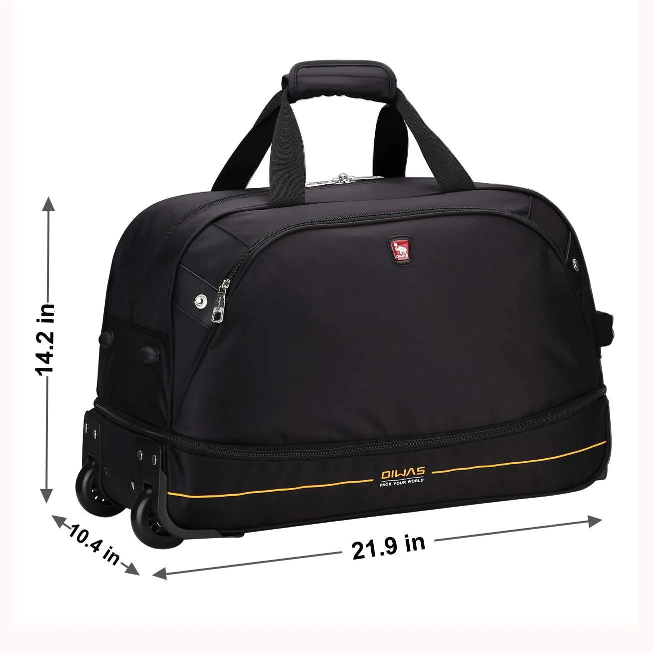 OIWAS Rolling Duffle Bag Carry On Luggage with Wheels
