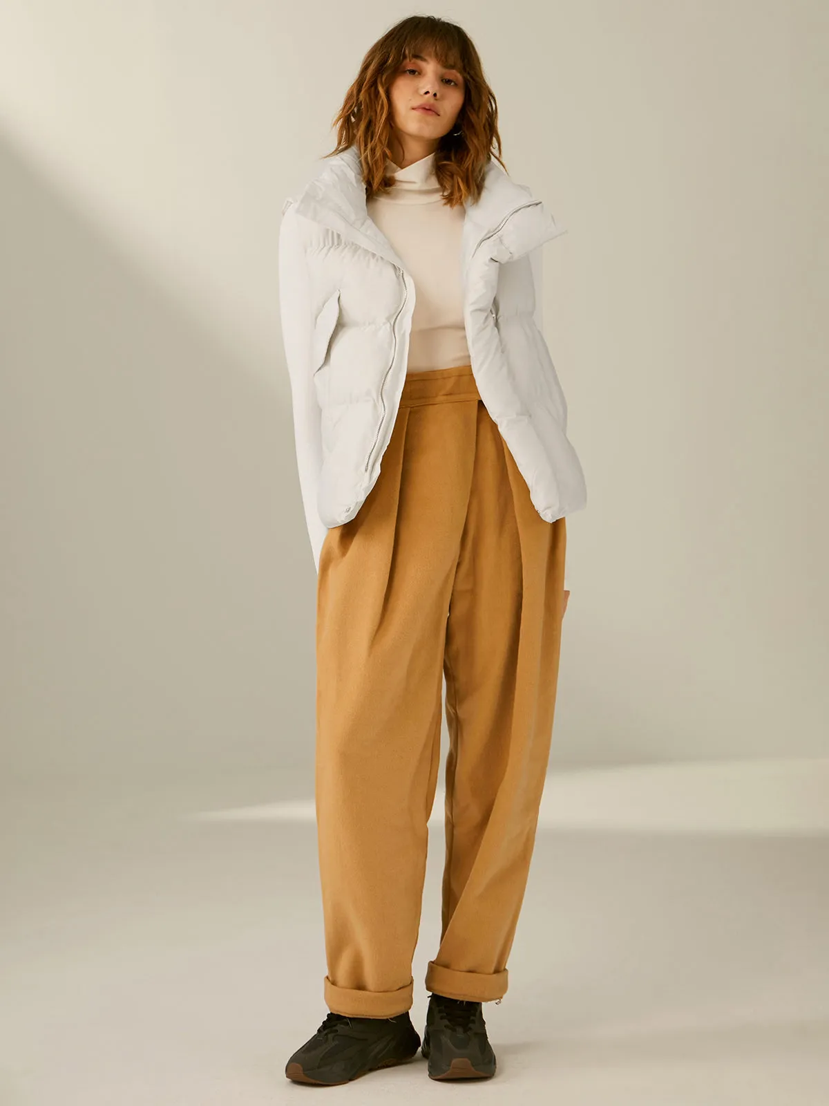 Oversized Funnel Graceful Neck Puffer Vest