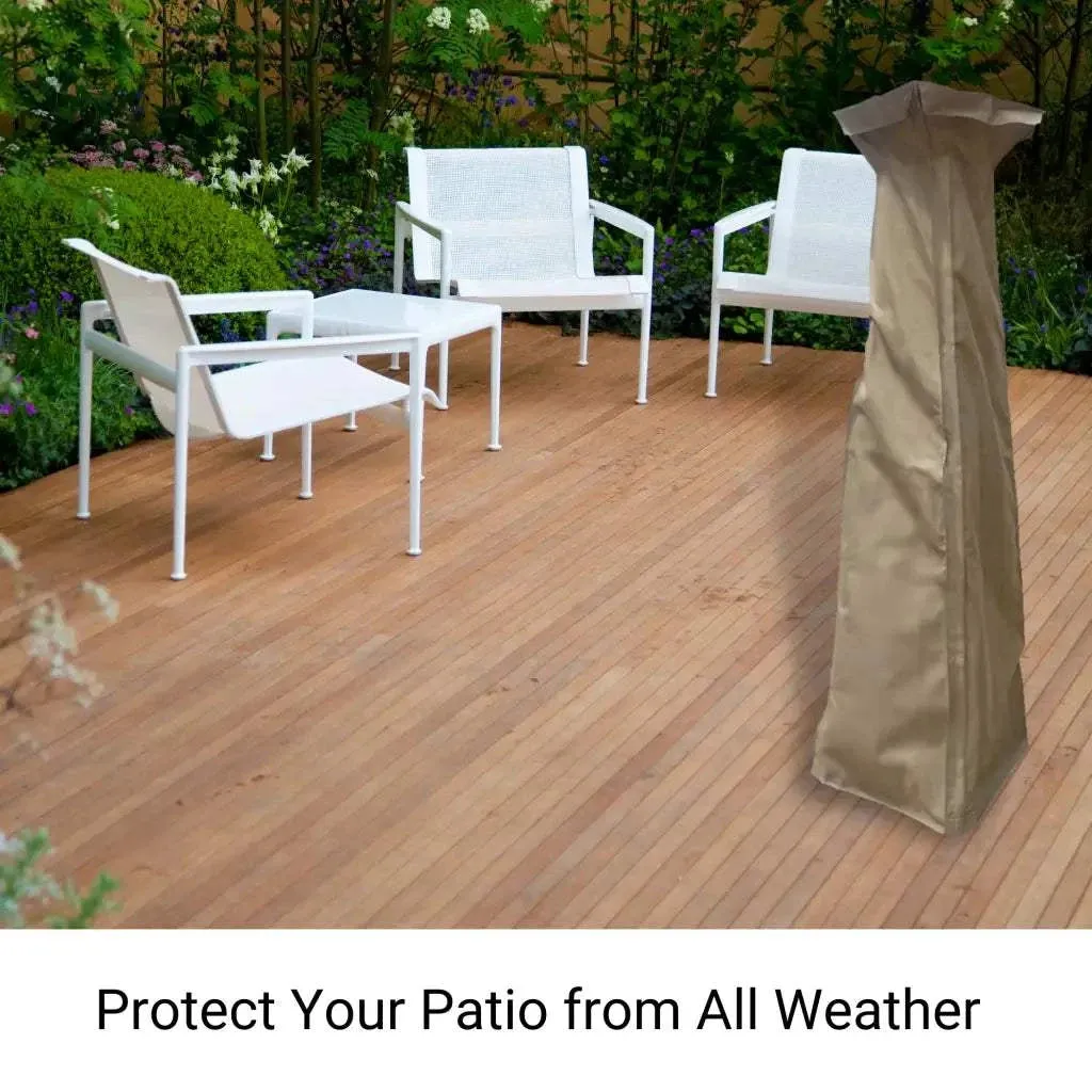 Patio Outdoor Pyramid Style Flame Heater Cover 19" Square Top Classic Taupe