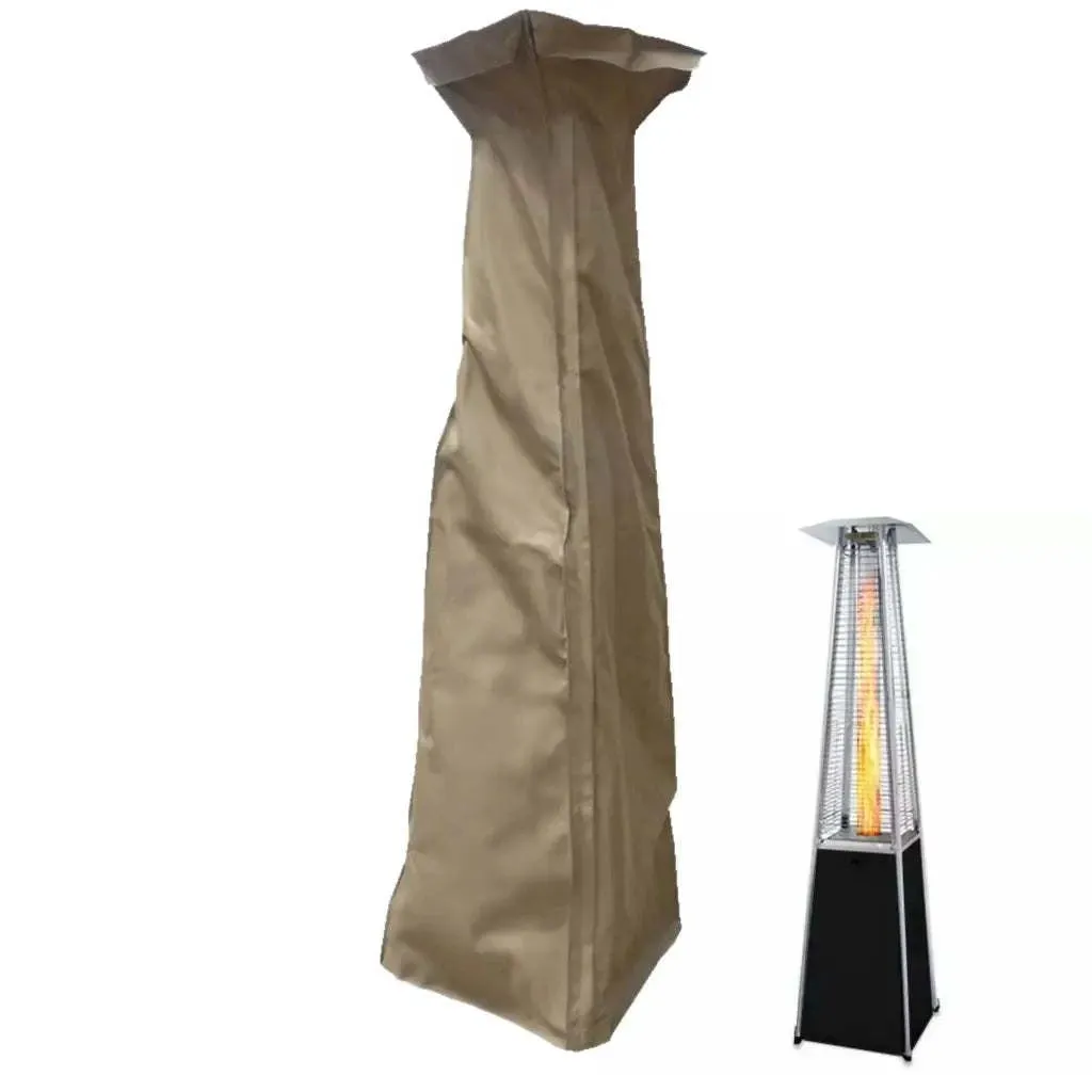 Patio Outdoor Pyramid Style Flame Heater Cover 19" Square Top Classic Taupe