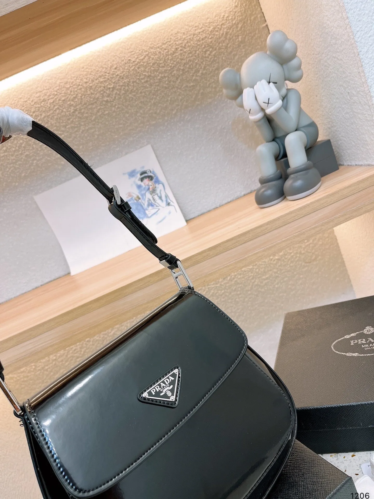 PD188  Cleo Brushed Leather Mini Bag / 5.7x1.2x6.7inch