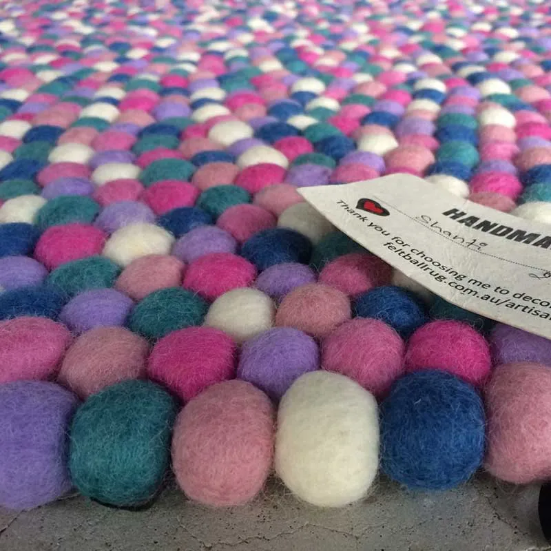 Pretty Petals Felt Ball Rug