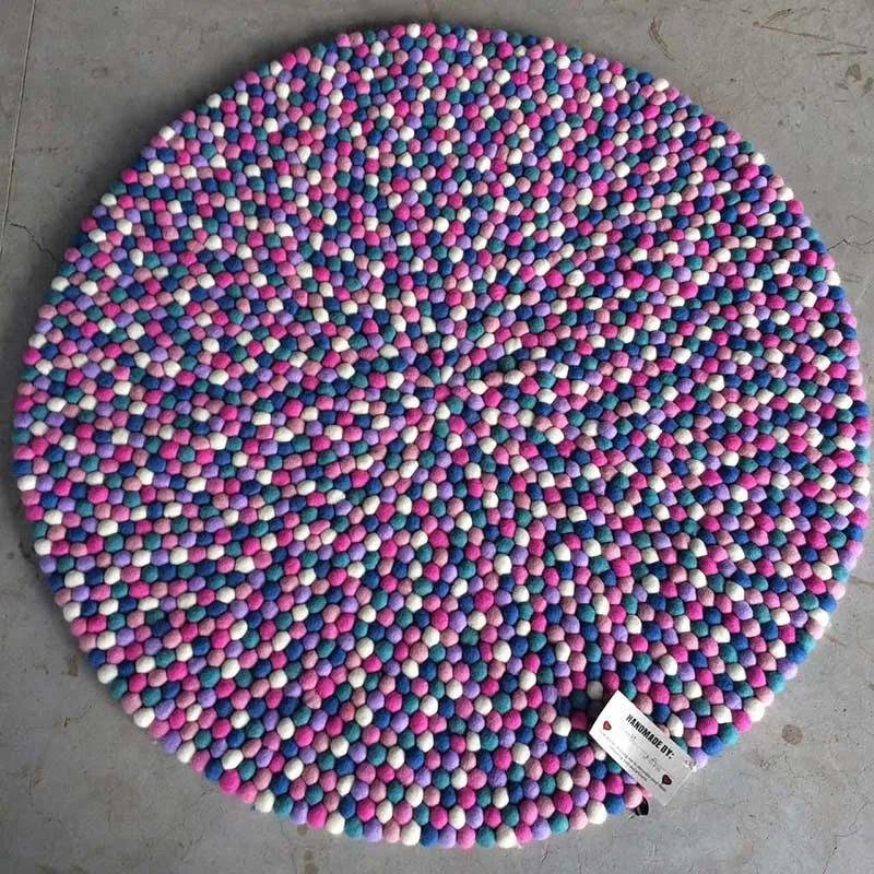 Pretty Petals Felt Ball Rug