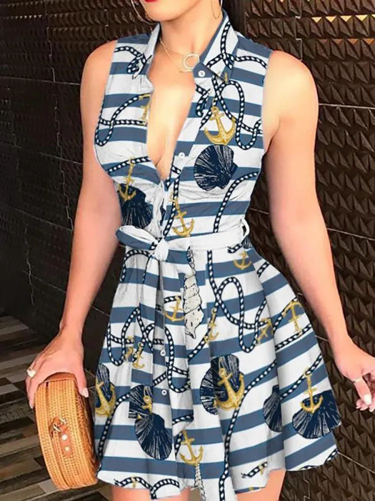 Printed Strapless Graceful Bodycon Mini Dress