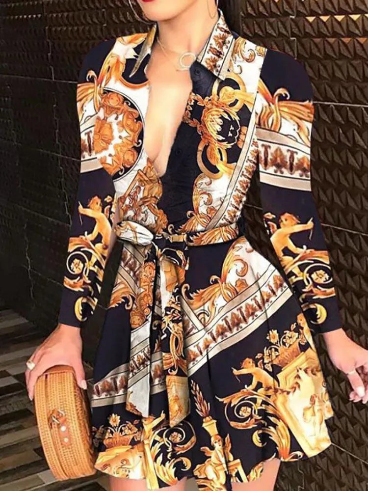 Printed Strapless Graceful Bodycon Mini Dress