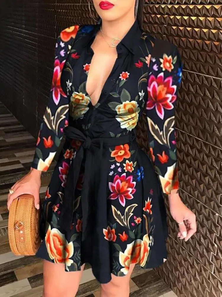 Printed Strapless Graceful Bodycon Mini Dress