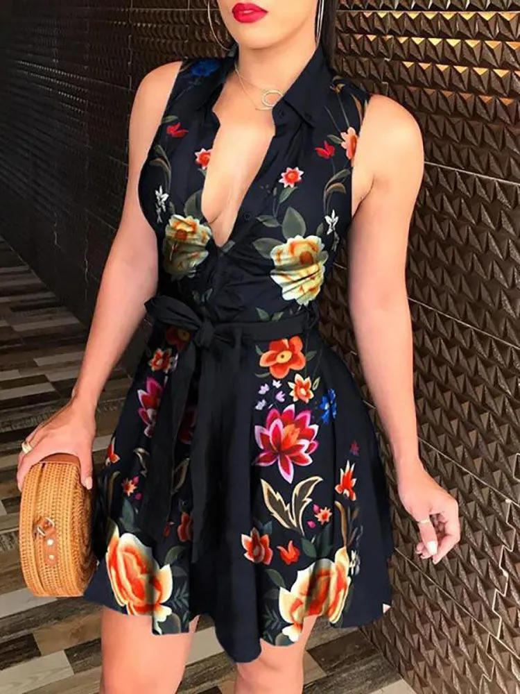 Printed Strapless Graceful Bodycon Mini Dress
