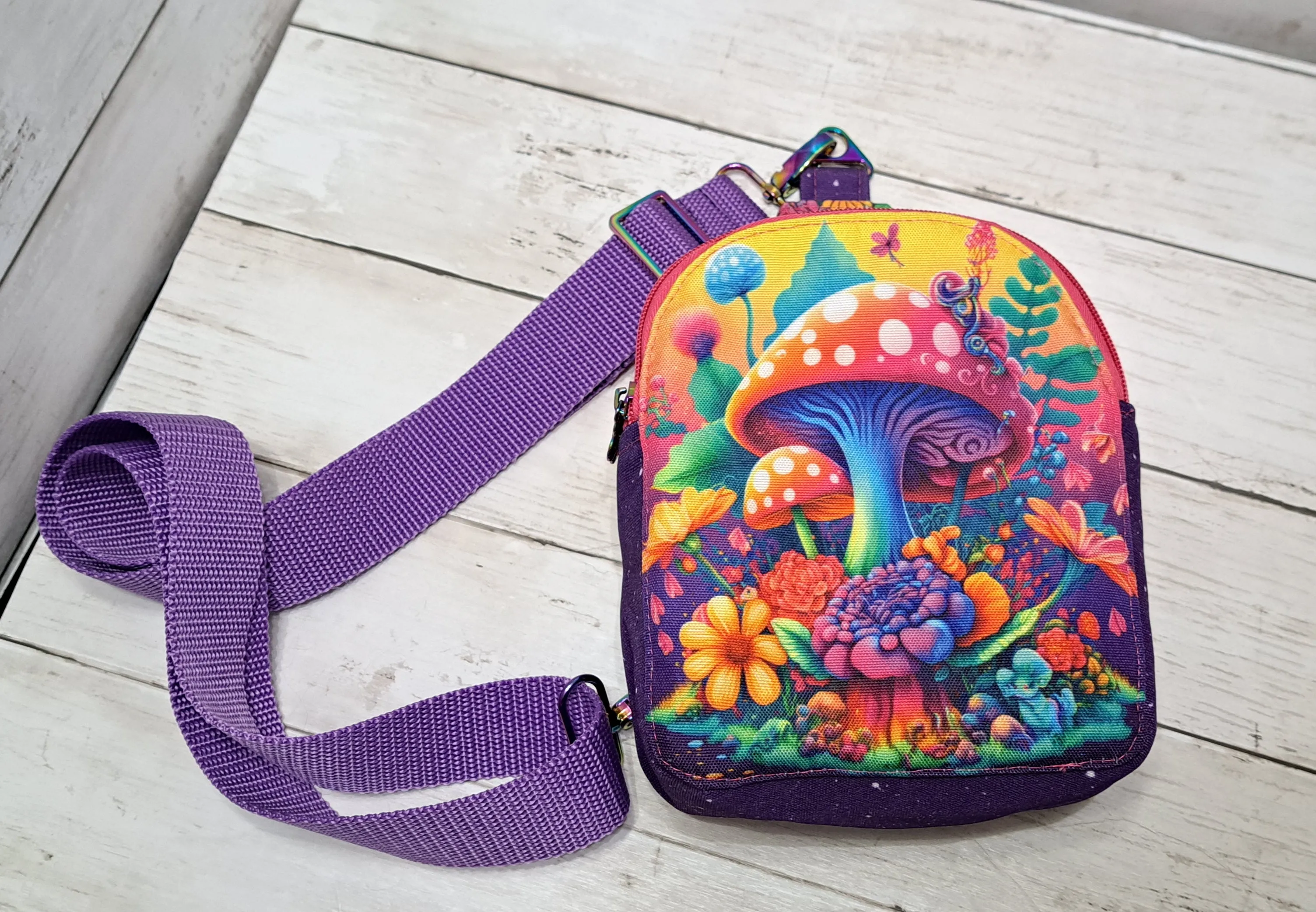Psychedelic Mushroom Crossbody Bag