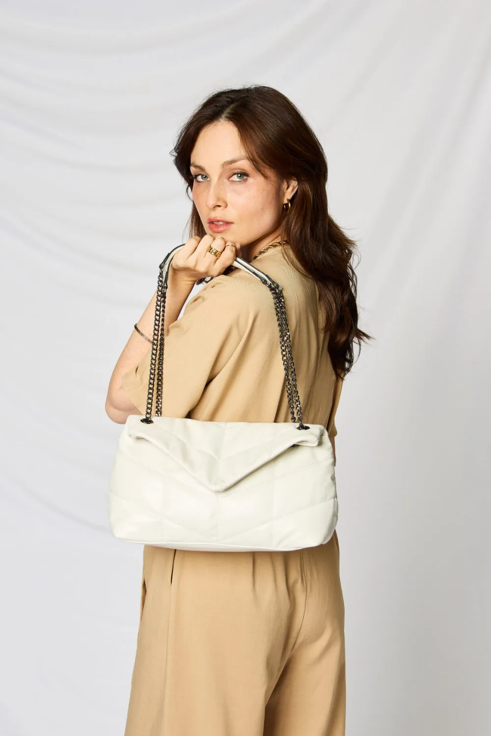 Quilted PU Leather Chain Shoulder Bag