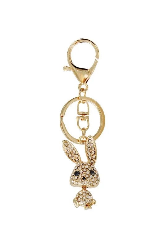 Rhinestone Bunny Key Holder
