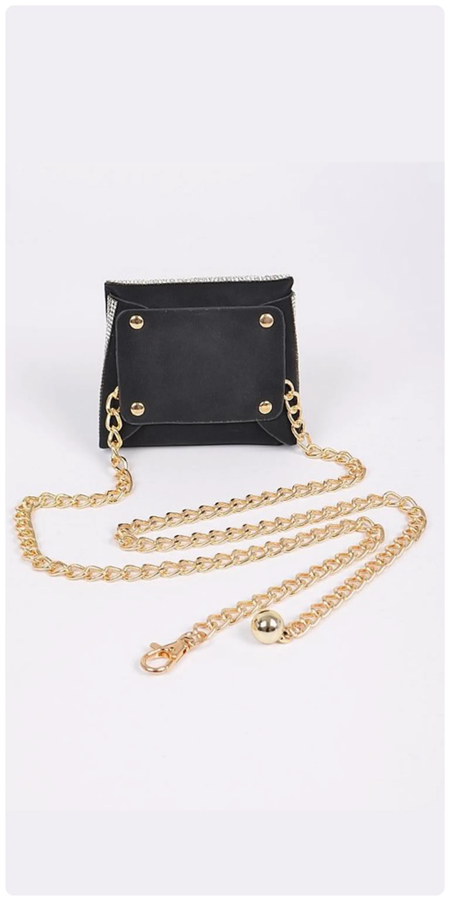 Rhinestone Mini Bag & Chain