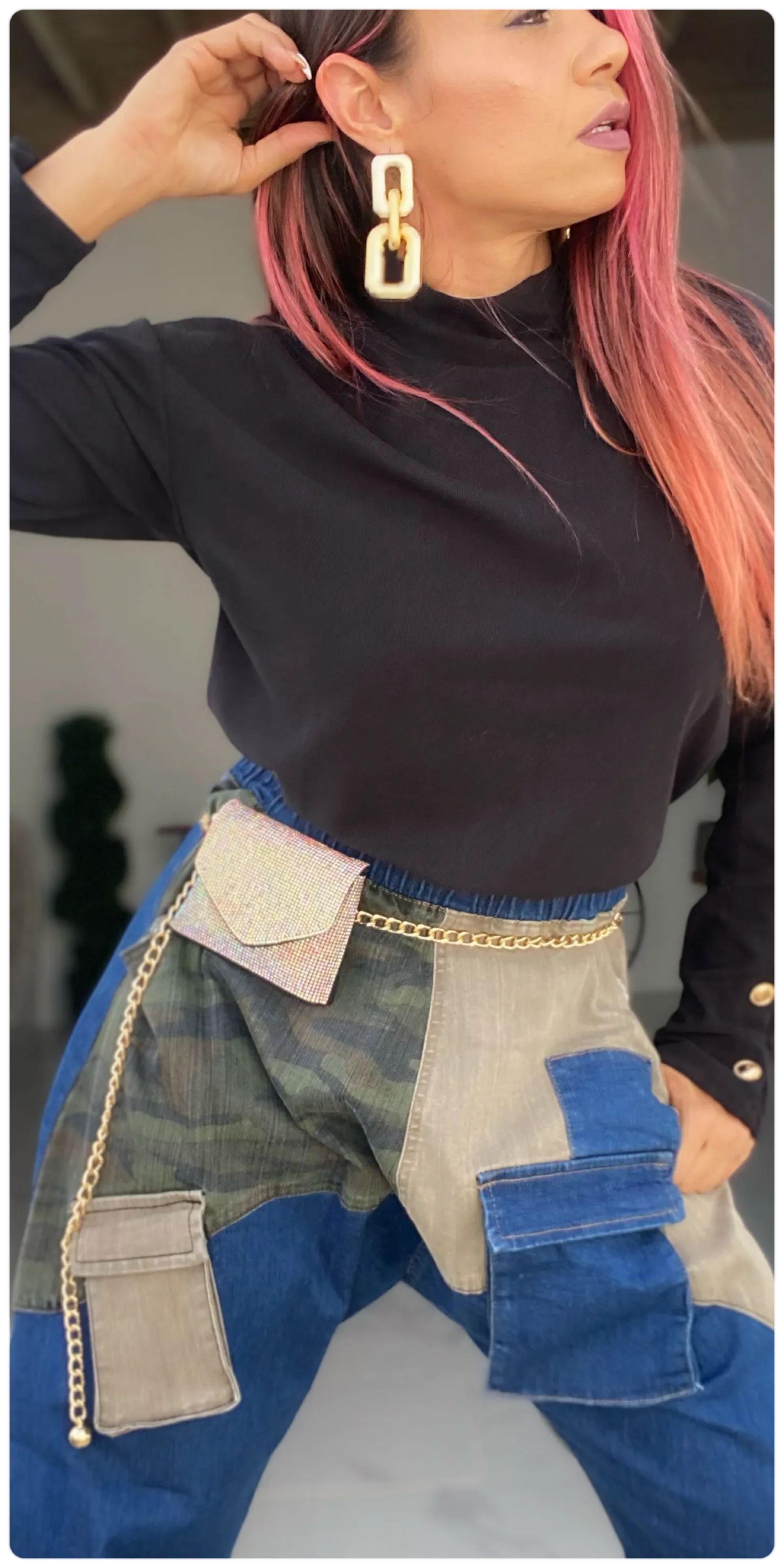 Rhinestone Mini Bag & Chain