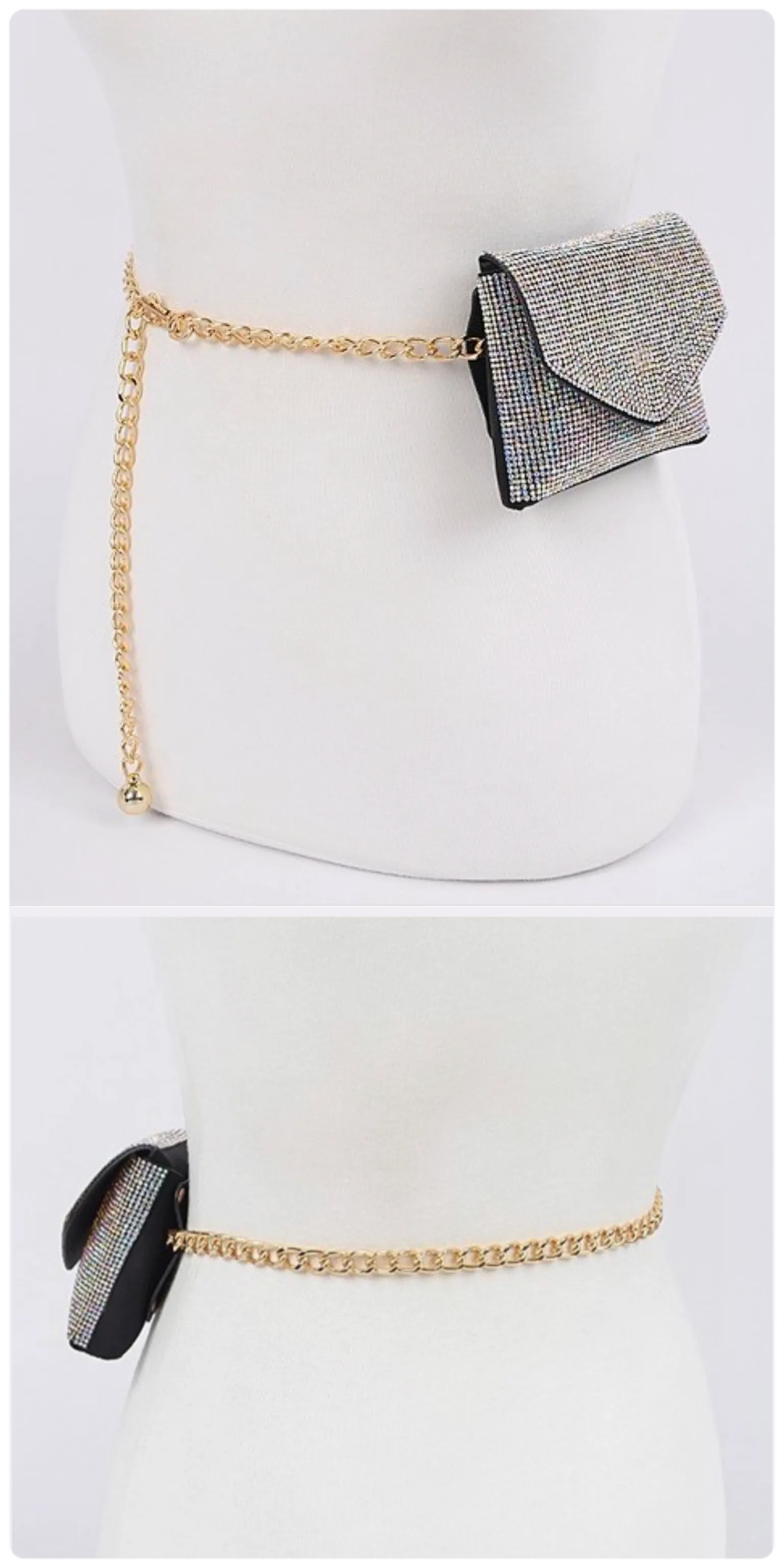 Rhinestone Mini Bag & Chain