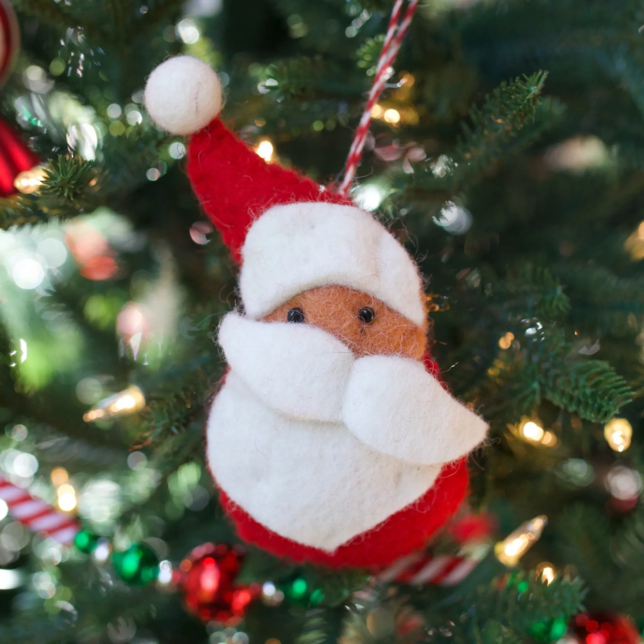 Santa Ornament, Felt Wool