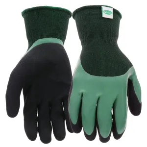 Scotts SC30602/L Dipped Gloves, Men's, L, Elastic Knit Wrist Cuff, Rubber Latex Coating, Black/Green :PR: QUANTITY: 1