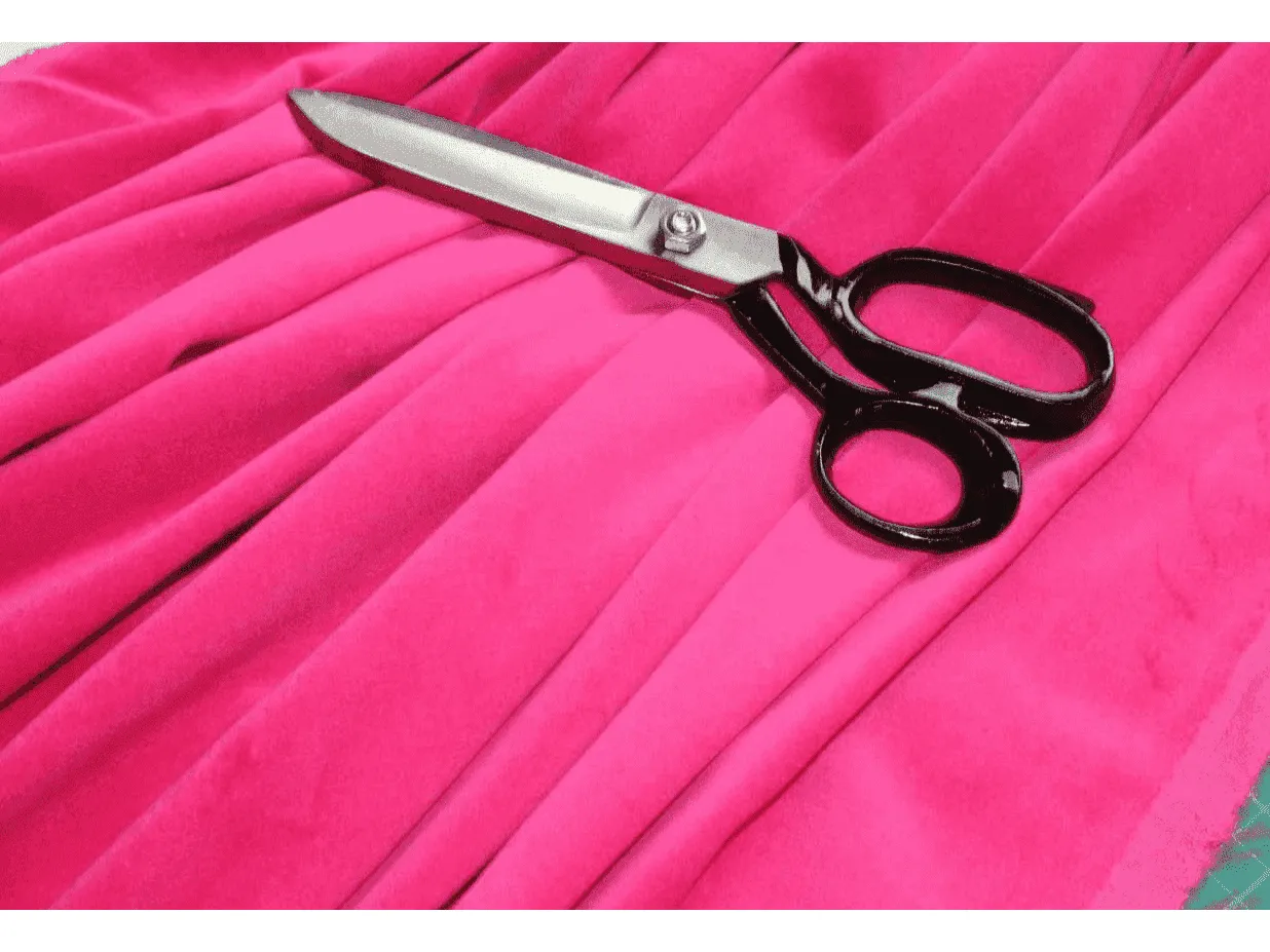 Shocking Pink / Cerise Hot Pink Cotton Velvet  fabric Material  Velveteen - Ideal or Costume,  Crafting, Dressmaking & More - 112 cms - 240 gsm