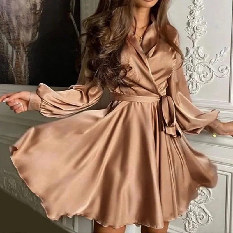 Silk Wrap Graceful Mini Dress
