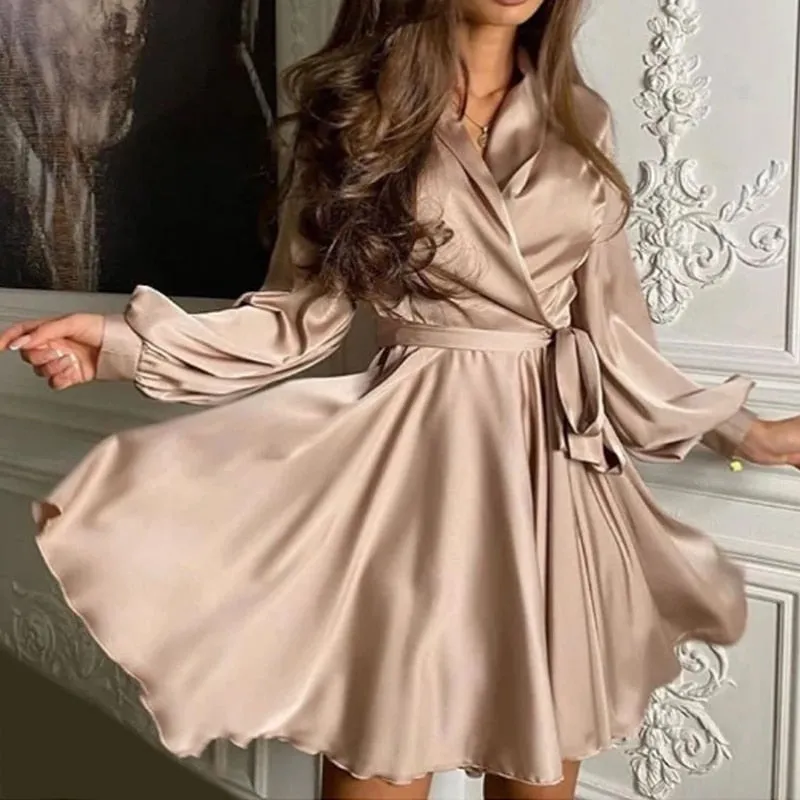 Silk Wrap Graceful Mini Dress