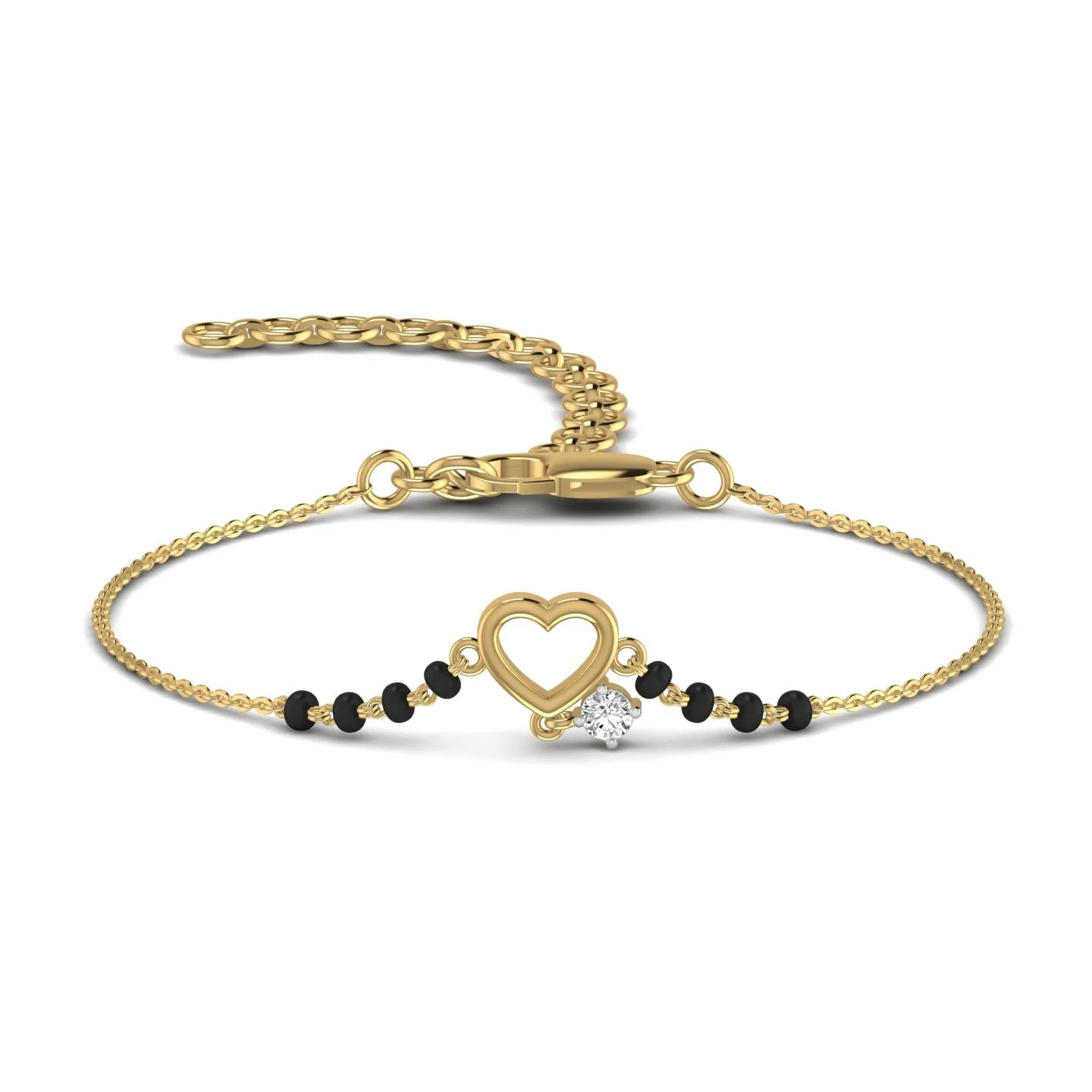 Silver Heart Mangalsutra Bracelet