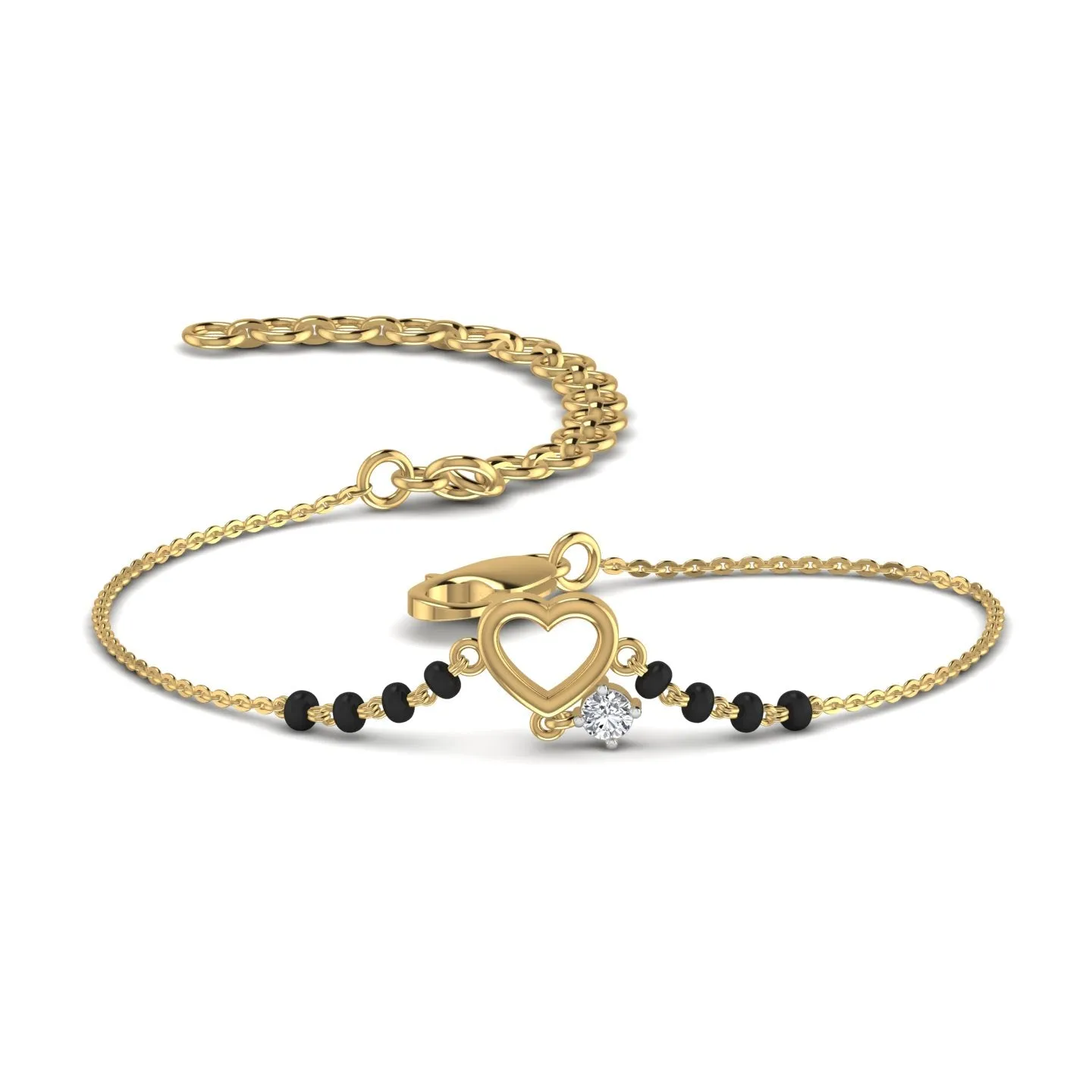 Silver Heart Mangalsutra Bracelet