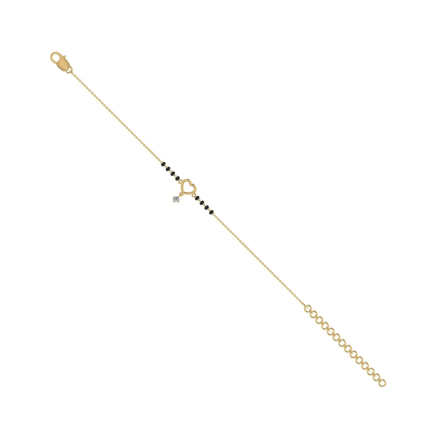 Silver Heart Mangalsutra Bracelet