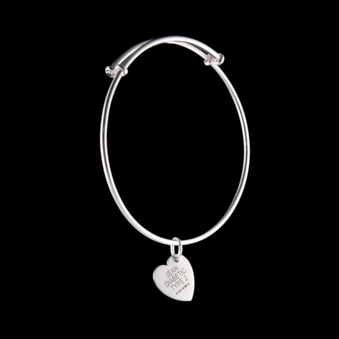 Silver Medical Alert Bangle Commission