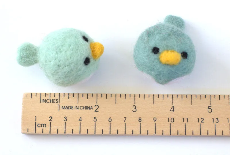 Spring Bird Chick Felt Shapes- SET OF 5- Bright Colors