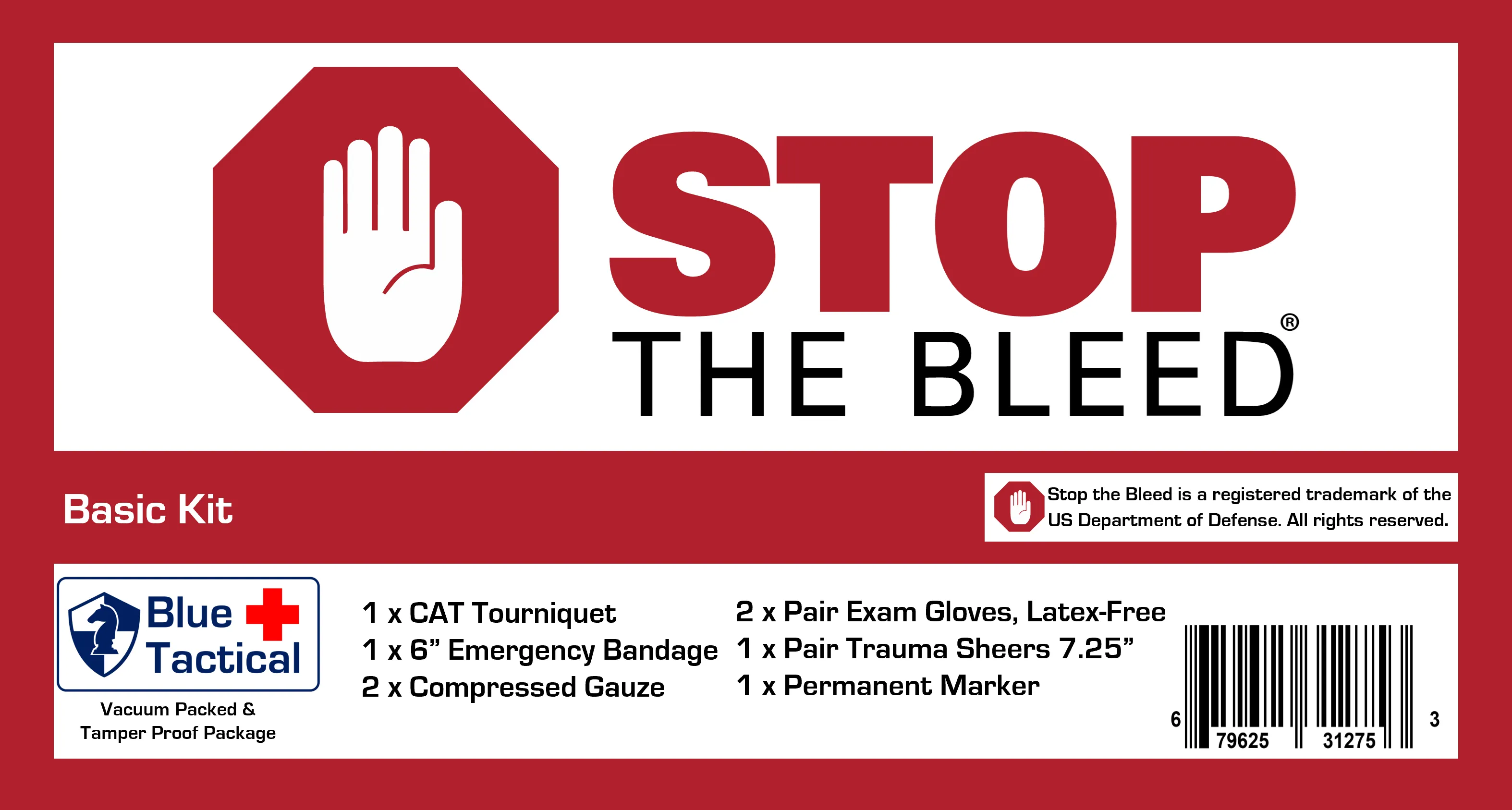 Stop The Bleed Facility Bag- Basic Kits (CBP)