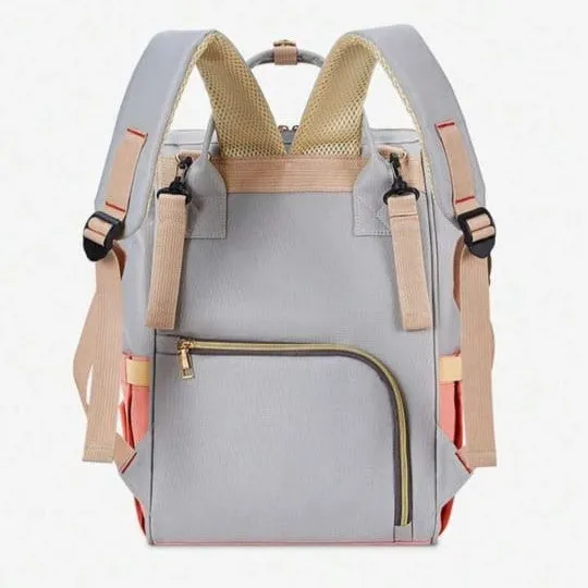 T Pink & Light Gray Diaper Backpack BG5515B