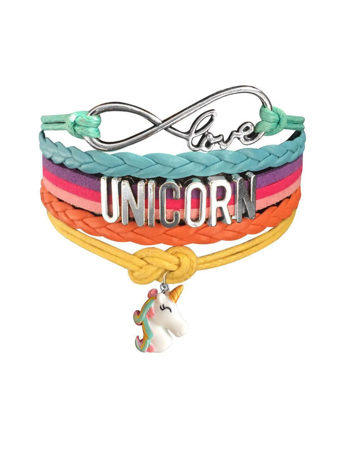 Unicorn Gifts for Girls - Unicorn Drawstring Backpack/Makeup Bag/Bracelet/Inspirational Necklace/Hair Ties (Sequin Unicorn Rainbow)