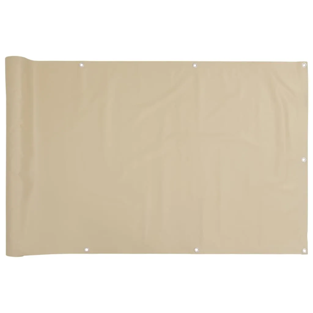 vidaXL Balcony Screen Beige 90x500 cm Oxford Fabric