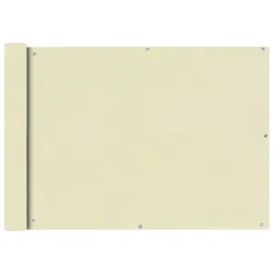 vidaXL Balcony Screen Oxford Fabric 75x400 cm Cream