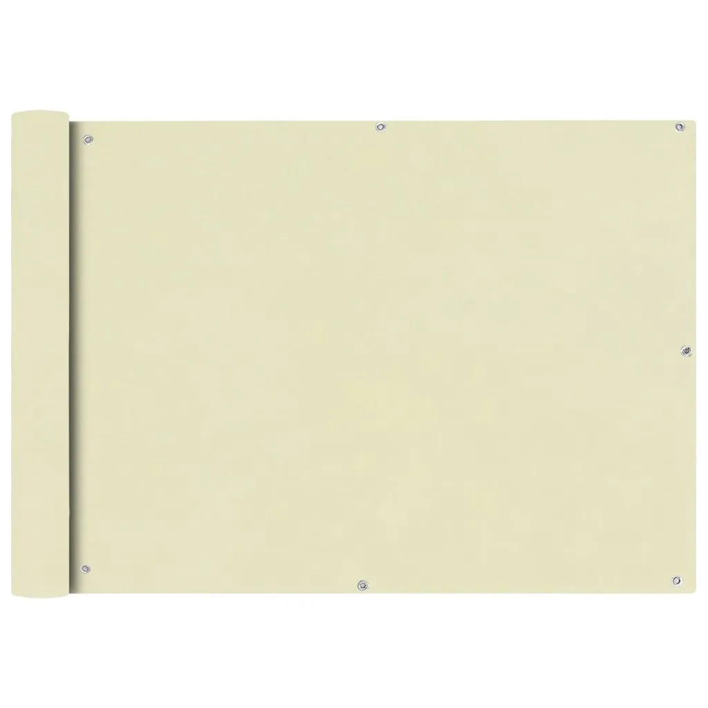 vidaXL Balcony Screen Oxford Fabric 75x400 cm Cream