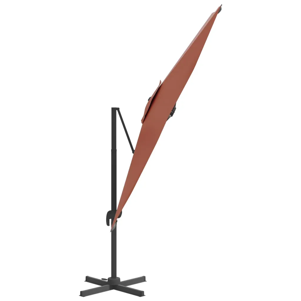 vidaXL Cantilever Garden Parasol with Aluminium Pole Terracotta 400x300 cm