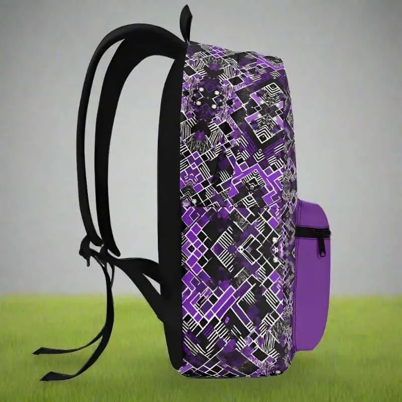 Vintage Black White Purple Backpack