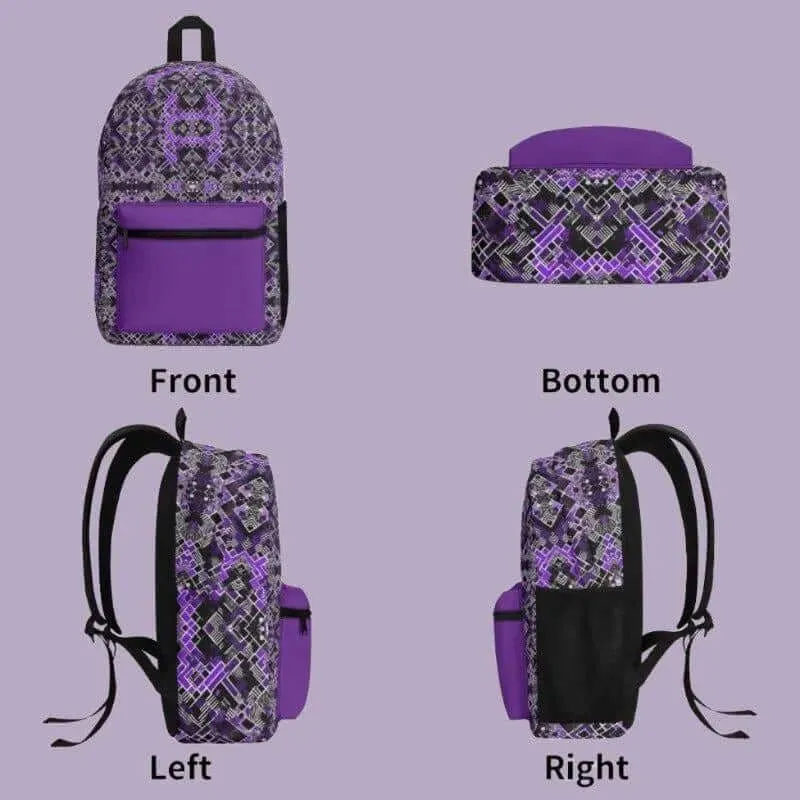 Vintage Black White Purple Backpack