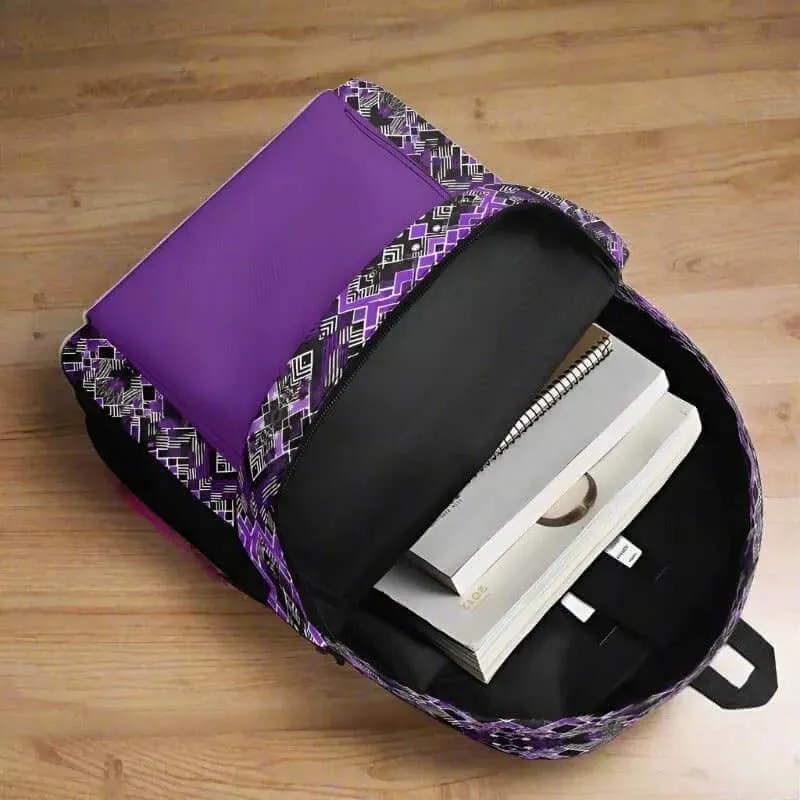 Vintage Black White Purple Backpack