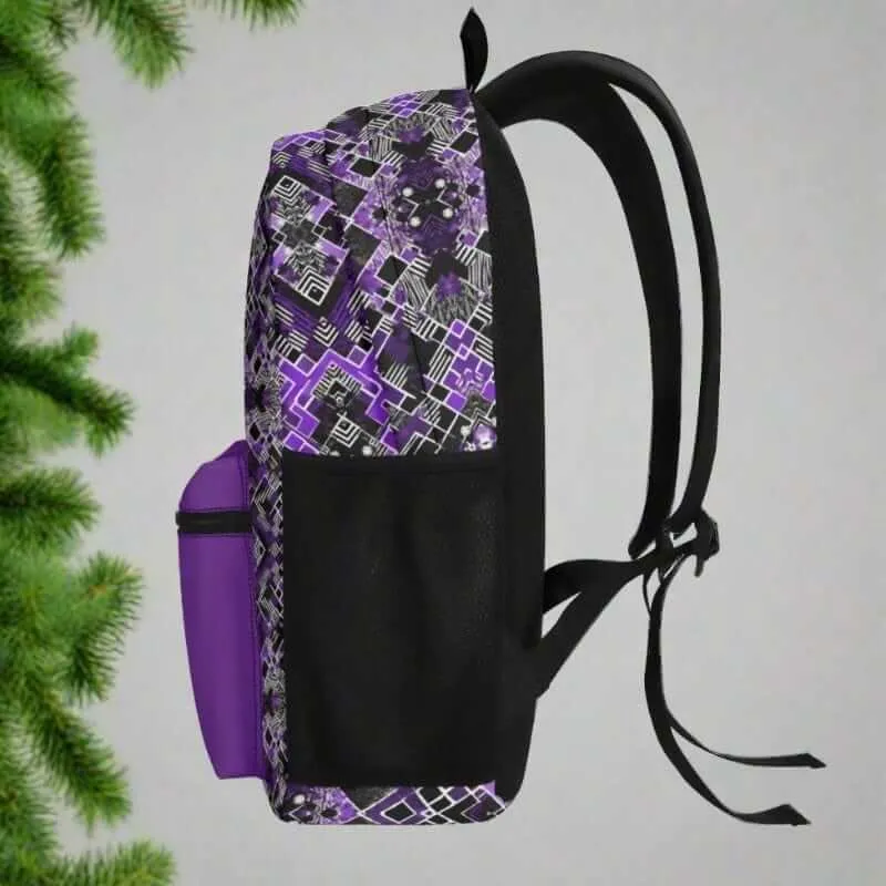 Vintage Black White Purple Backpack