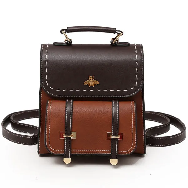 Vintage Pu Leather Women Backpack Simple Preppy Style Backpack Women Famous College Backpack Women mochilas