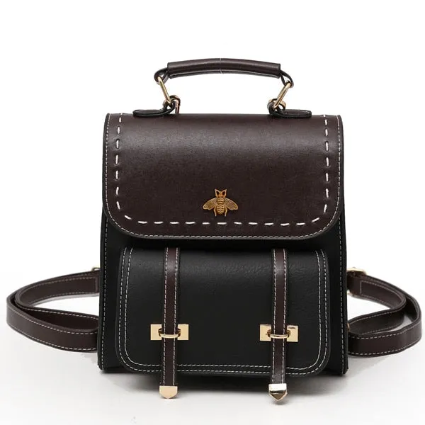Vintage Pu Leather Women Backpack Simple Preppy Style Backpack Women Famous College Backpack Women mochilas