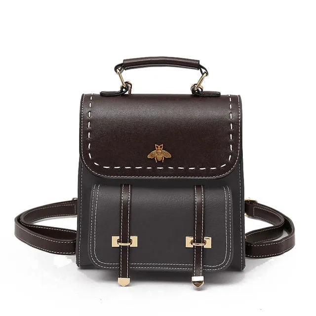 Vintage Pu Leather Women Backpack Simple Preppy Style Backpack Women Famous College Backpack Women mochilas