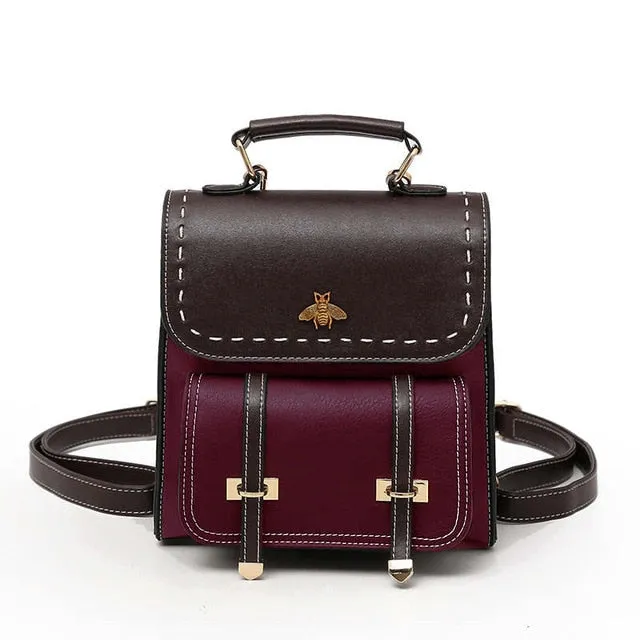 Vintage Pu Leather Women Backpack Simple Preppy Style Backpack Women Famous College Backpack Women mochilas